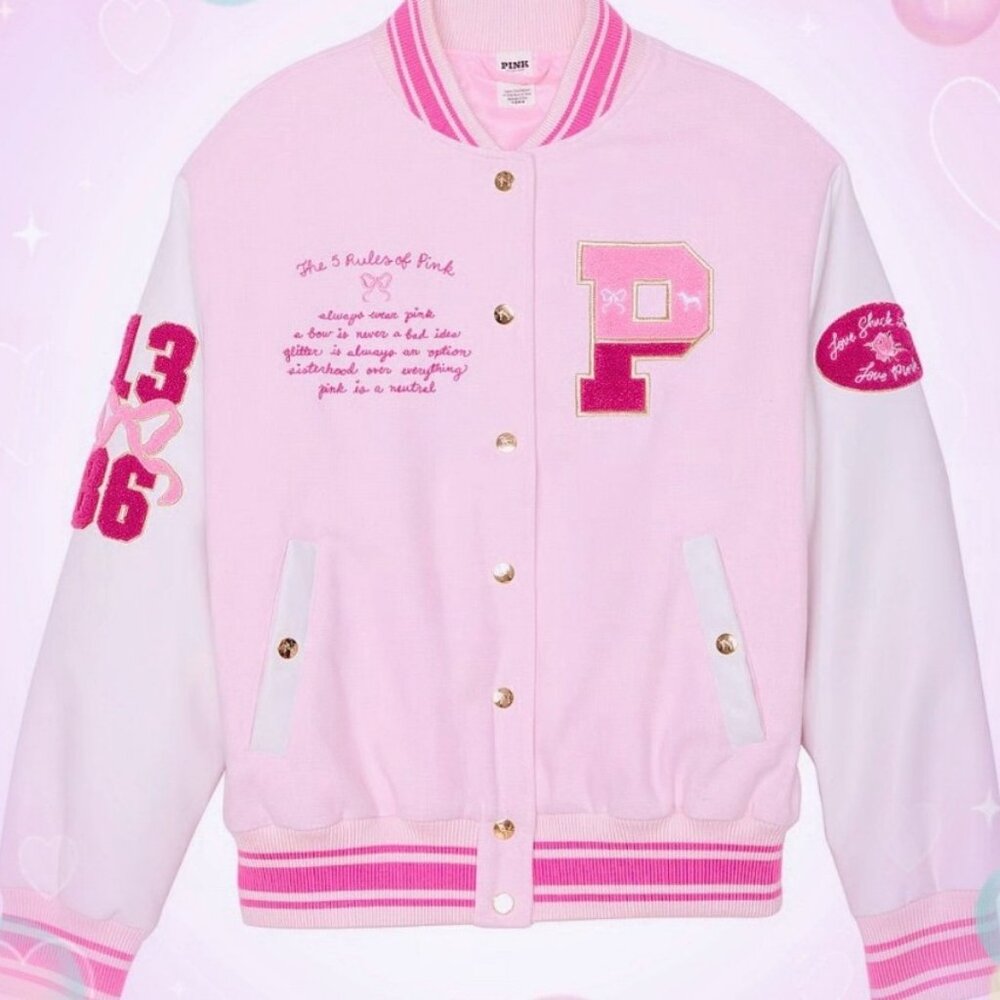 Pink love shack coat large nwot